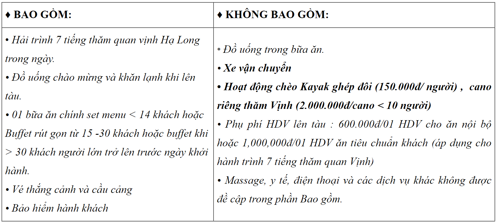 một số lưu ý về du thuyền sea octopus hạ long